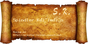 Spindler Kálmán névjegykártya